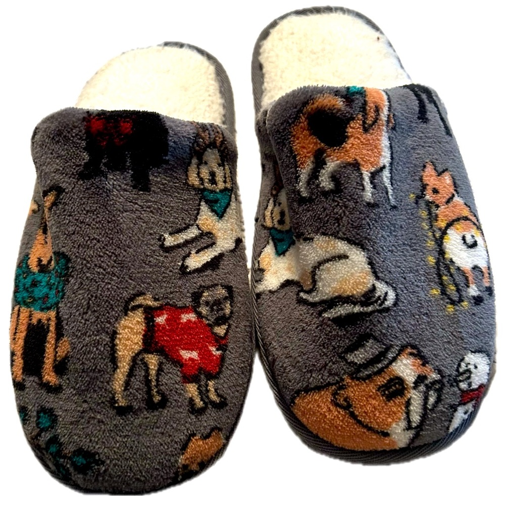 Vera Bradley Fleece Holiday Dog slippers size 7-8
